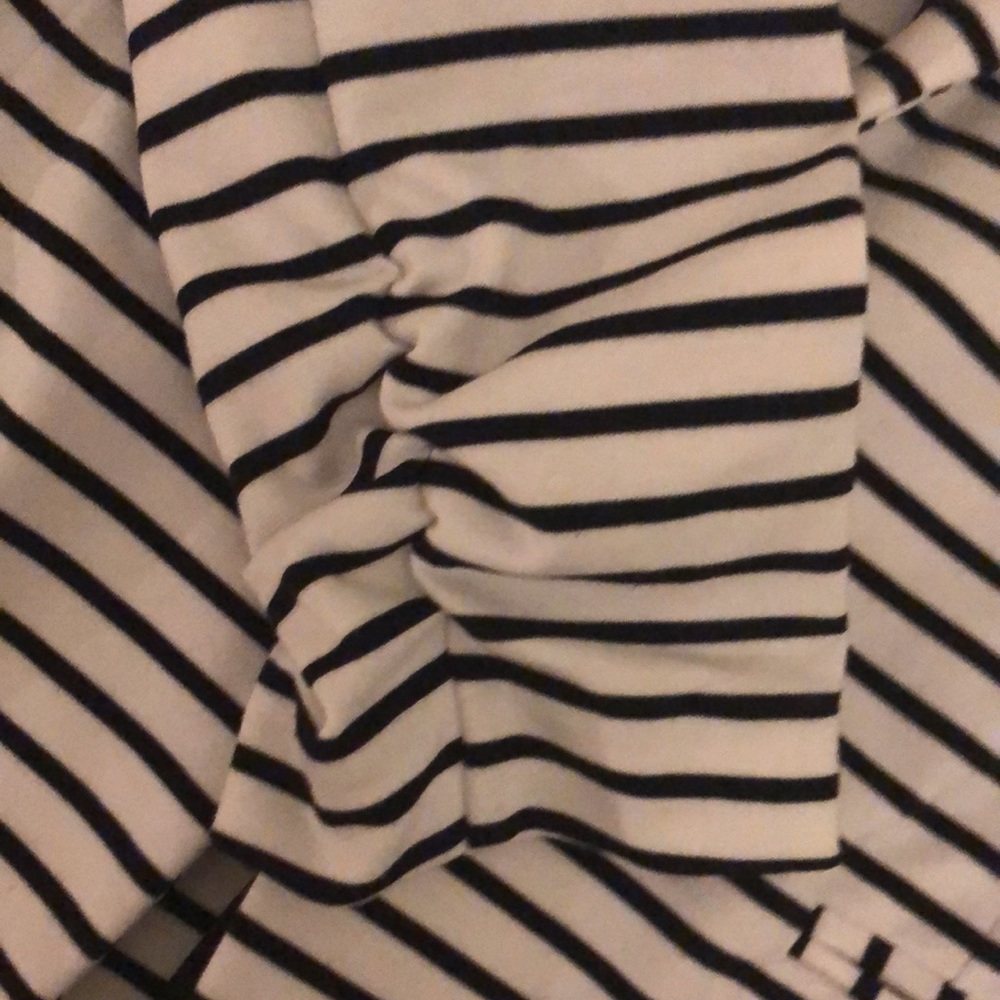 Christian Siriano navy blue stripes cotton blazer - Picture 3 of 5